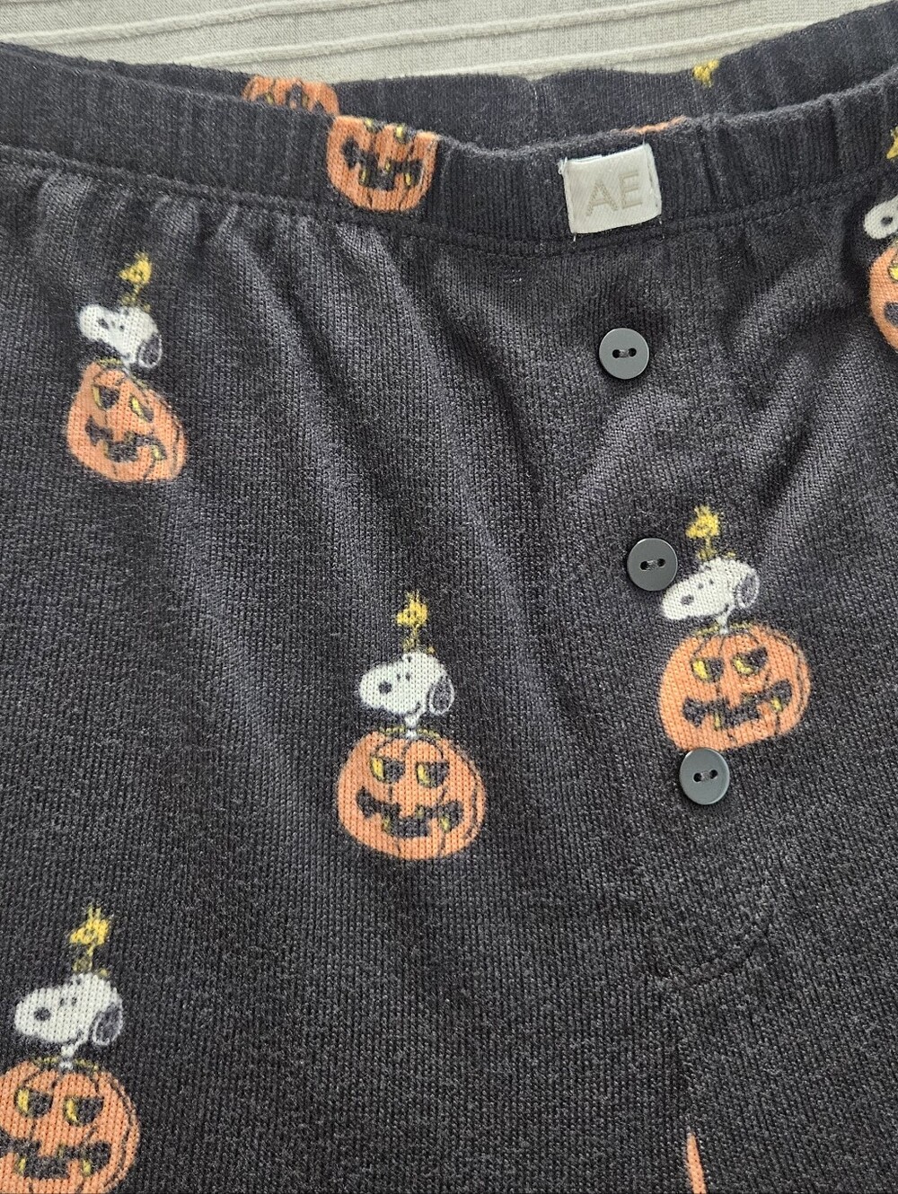 new ae snoopy halloween black pj shorts indie urban goth pajama lounge bottoms - Picture 6 of 8